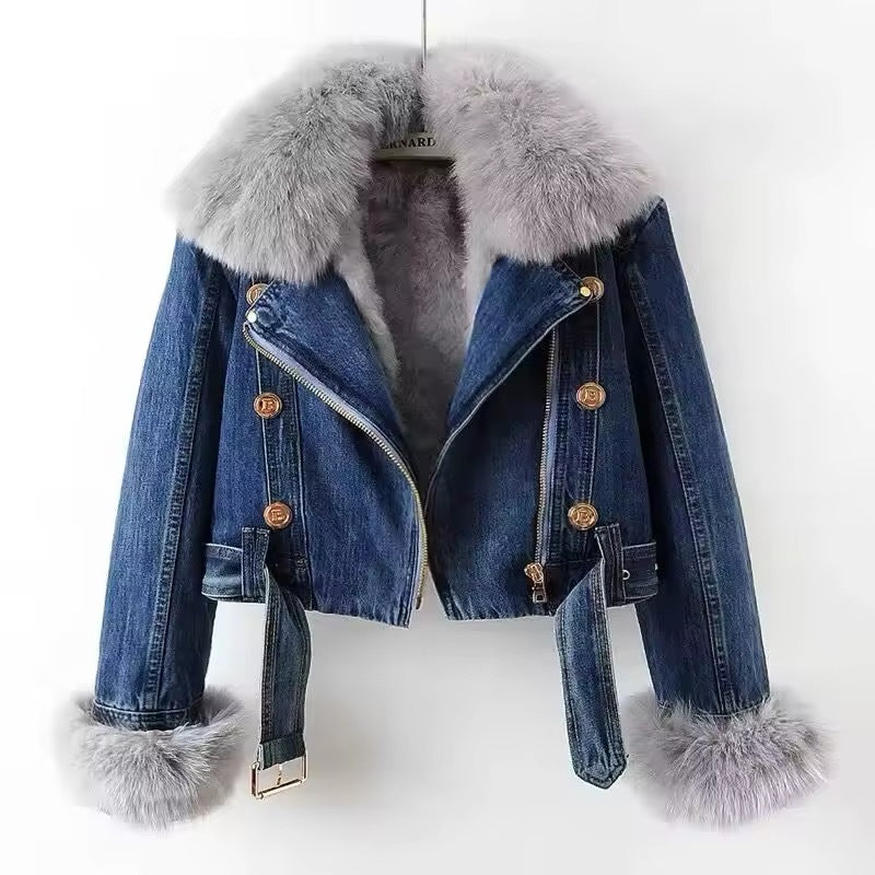 DAH Faux Fur Lined Denim Jacket: Timeless Style Meets Cozy Comfort