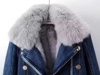 DAH Faux Fur Lined Denim Jacket: Timeless Style Meets Cozy Comfort