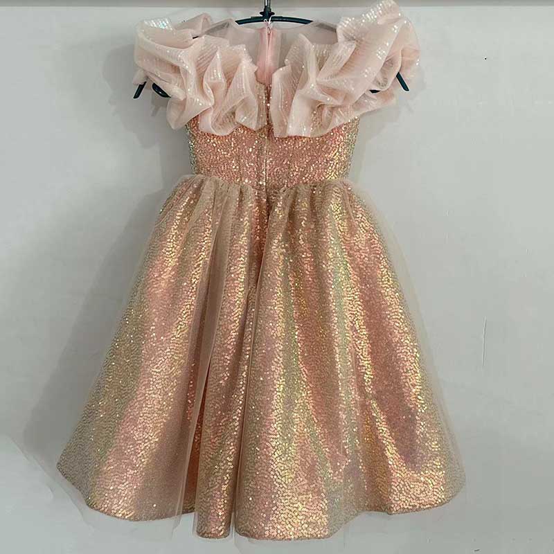 Flower Girl Dress Children Birthday Party Stage Pageant Dress Sequin Dress