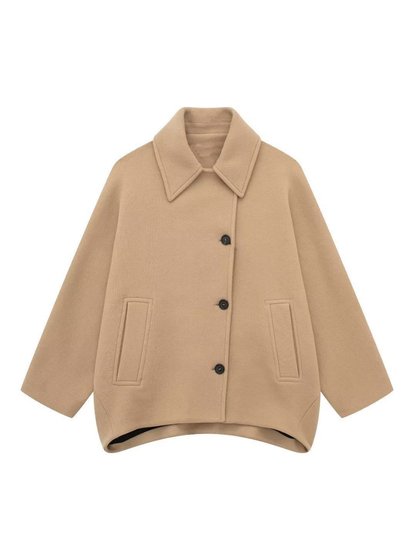 DAH Solid Oversized Pocket Button Coat