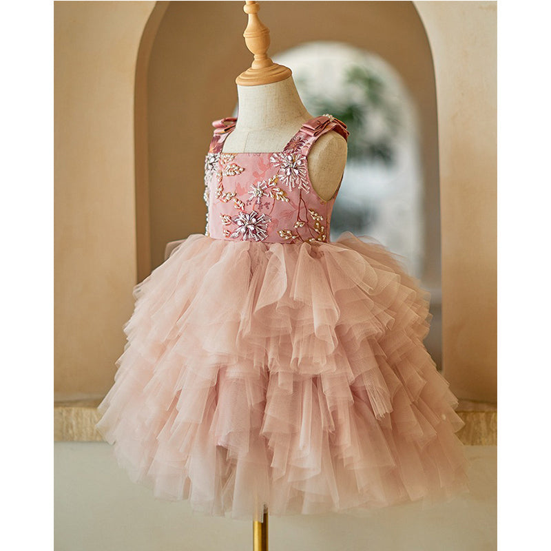 Luxurious Formal Dress Beauty Pageant Dress Toddler Puffy Birthday Ball Gown