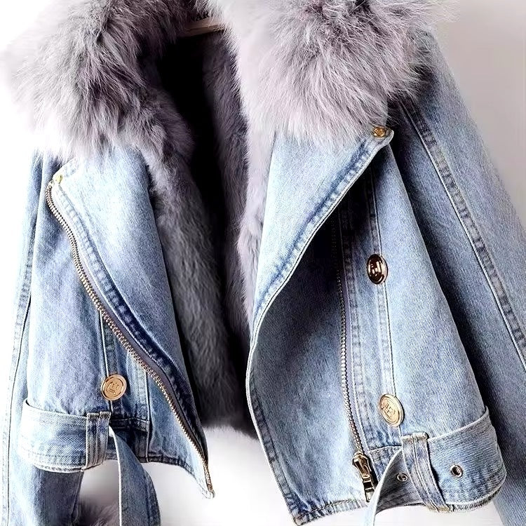 DAH Faux Fur Lined Denim Jacket: Timeless Style Meets Cozy Comfort