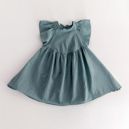 Girls Solid Color Baptism Dress