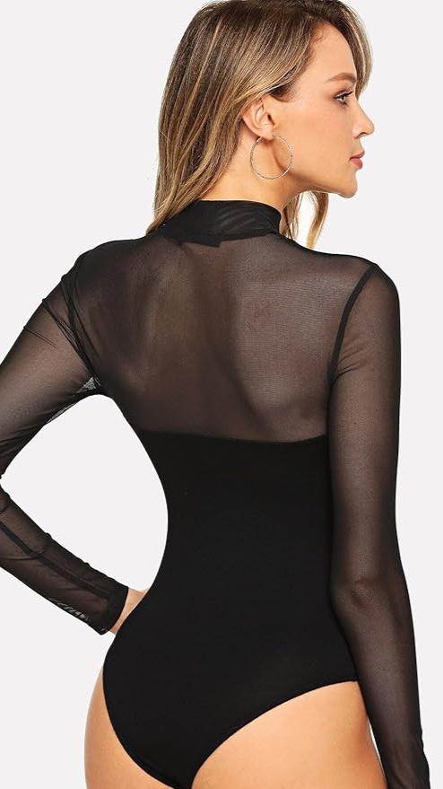 DAH Black Mesh Bodysuit – Perfect Blend of Style & Comfort