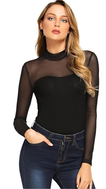 DAH Black Mesh Bodysuit – Perfect Blend of Style & Comfort