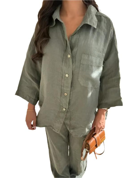 DAH Women’s Pocket Shirt & Pants Set