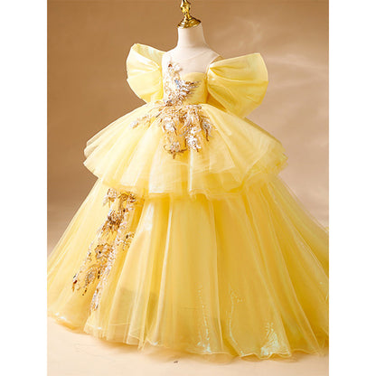 Luxurious Flower Girl Dress Pageant Wedding Summer Formal Party Princess Dress