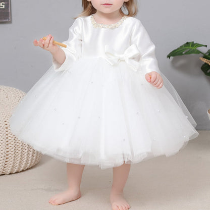 Infant One-year-old Dress Princess Dress Children's Long-sleeved Catwalk Gauze Dress