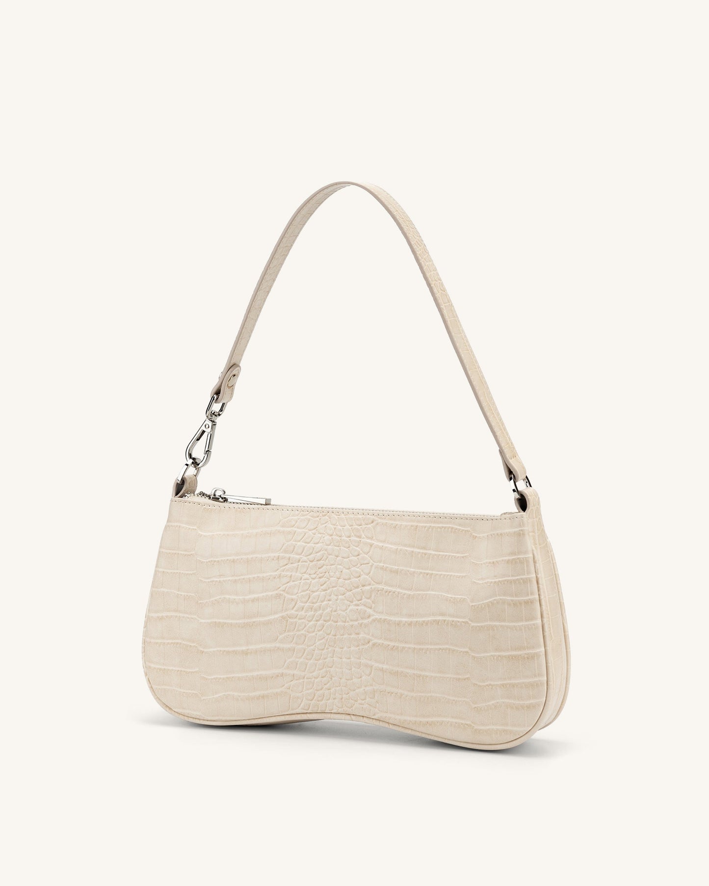 DAH Eva Shoulder Handbag – Ivory Croc