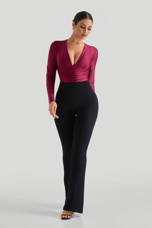 DAH Bodysuit with Built-in Shapewear and Flared Leggings