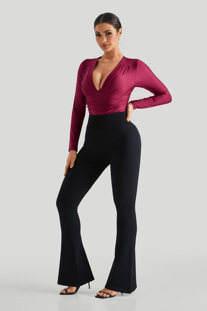 DAH Bodysuit with Built-in Shapewear and Flared Leggings