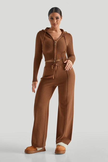 DAH Two-Way Zipper Knitwear Suit – Versatile Elegance for Every Occasion