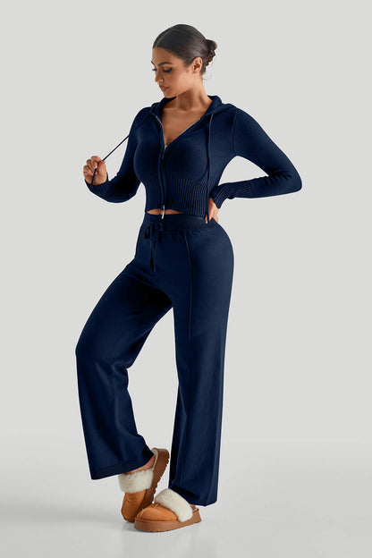 DAH Two-Way Zipper Knitwear Suit – Versatile Elegance for Every Occasion