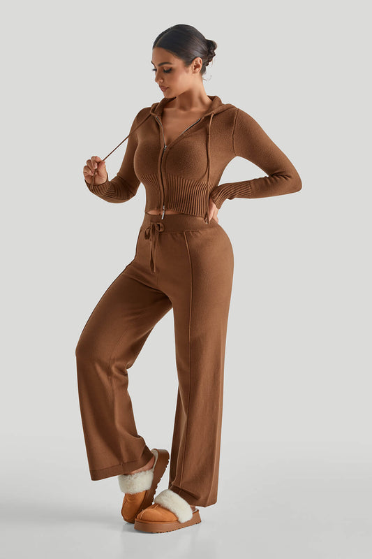 DAH Two-Way Zipper Knitwear Suit – Versatile Elegance for Every Occasion