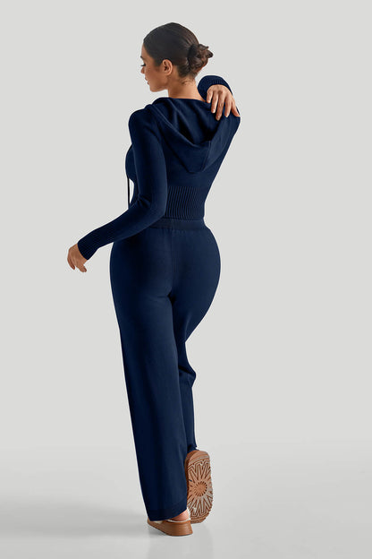 DAH Two-Way Zipper Knitwear Suit – Versatile Elegance for Every Occasion