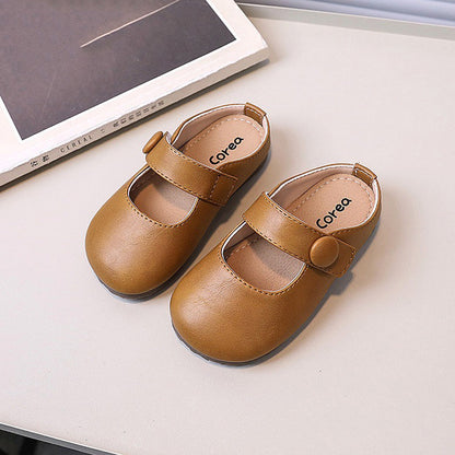 Sweet Flat Slippers Solid Color Small Leather Shoes