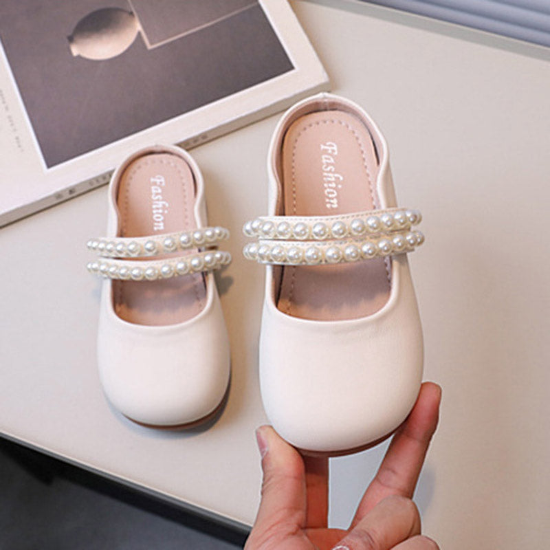 Pearl Flat Slippers Princess Shoes