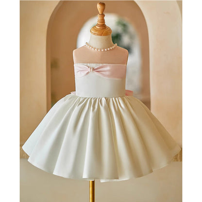 Girls Sleeveless Fluffy Birthday Dress Princess Dress