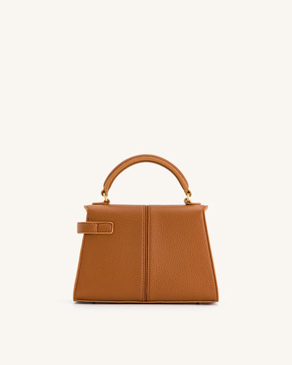 DAH Elise Top Handle Bag - Brown | Vegan Leather Crossbody & Handbag