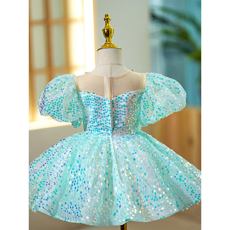 Toddler Prom Dress Girl Summer Puff Sleeves Pageant Flower Fluffy Cute Princess Dress