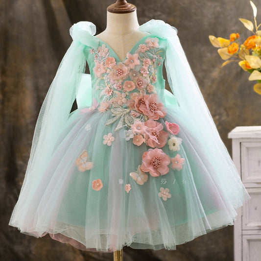 Luxurious Baby Girl Butterfly Beauty Pageant Dress Toddler Formal Dresses