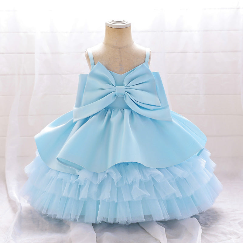 Elegant Baby Girls Sleeveless Big Bow Cake Tutu Toddler Prom Princess Dress