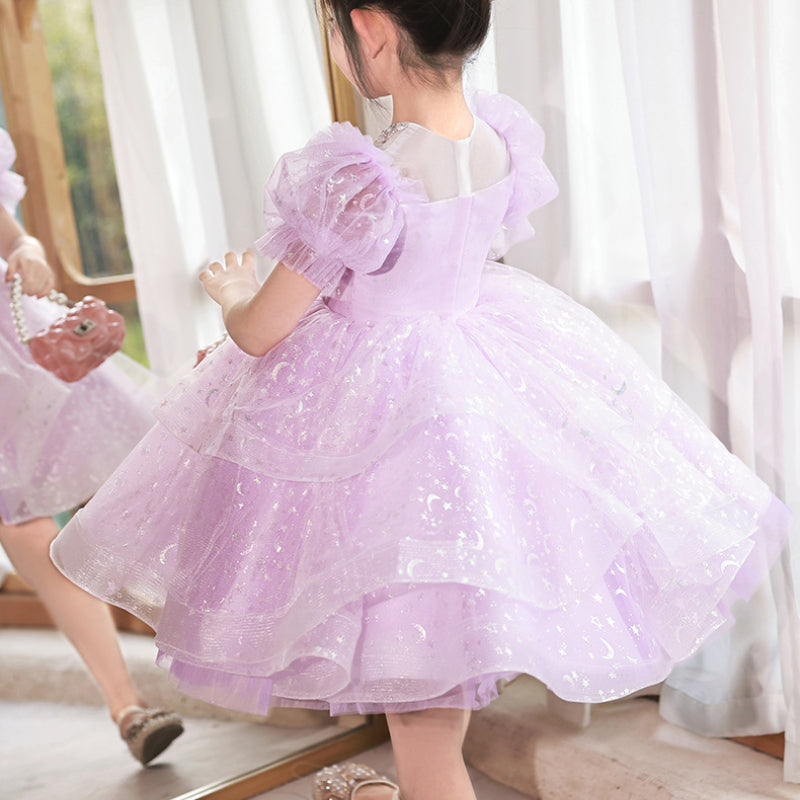 Flower Girl Communion Dress Sequin Mesh Shiny Princess Dress