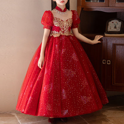 Girls Red Pageant Dress Girls Birthday Princess Dress