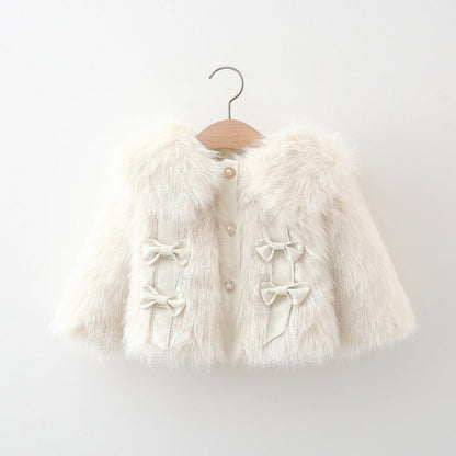 Four Bows Fur Sweater Lapel Fur Coat