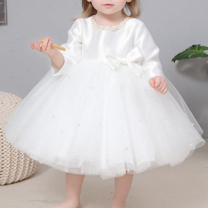 Infant One-year-old Dress Princess Dress Children's Long-sleeved Catwalk Gauze Dress