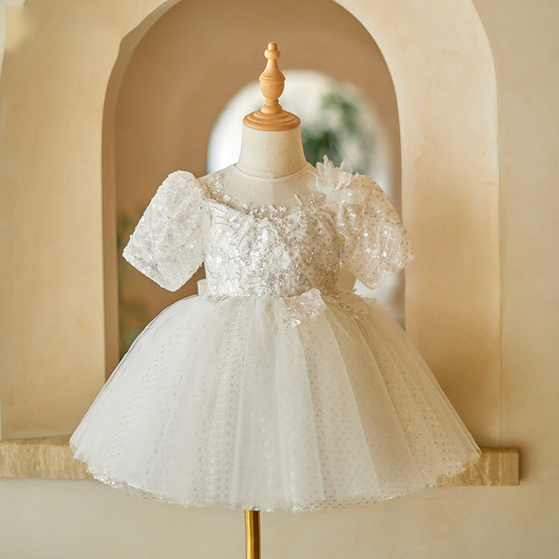 Flower Girl Sequined Dress Birthday Dress First Communion Dresses Girls Christening Dresses