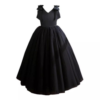 Elegant Baby Black Sleeveless Puff Princess Dress Toddler Girls Formal Dresses