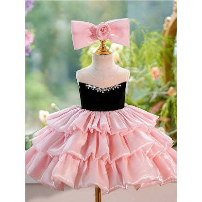 Pink Sleeveless Fluffy Princess Dress Birthday Dress