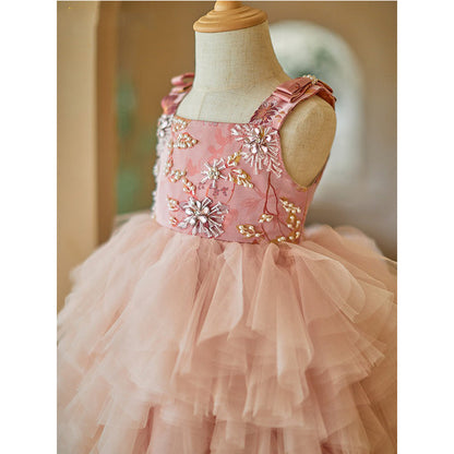 Luxurious Formal Dress Beauty Pageant Dress Toddler Puffy Birthday Ball Gown