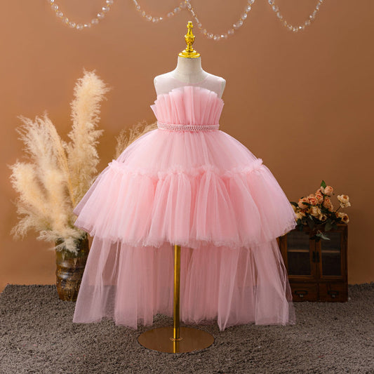 Sleeveless Swallowtail Princess Dress Mesh Puffy Dress