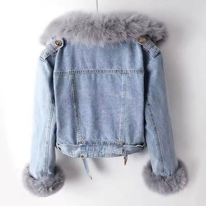 DAH Faux Fur Lined Denim Jacket: Timeless Style Meets Cozy Comfort