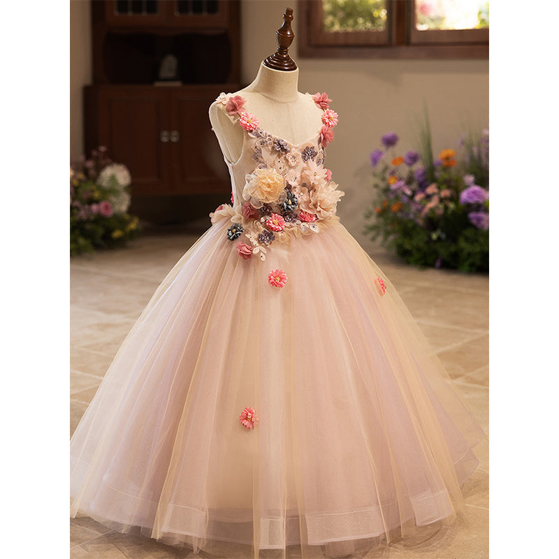 Flower Girl Princess Dress Girl Birthday Fluffy Tulle Dress