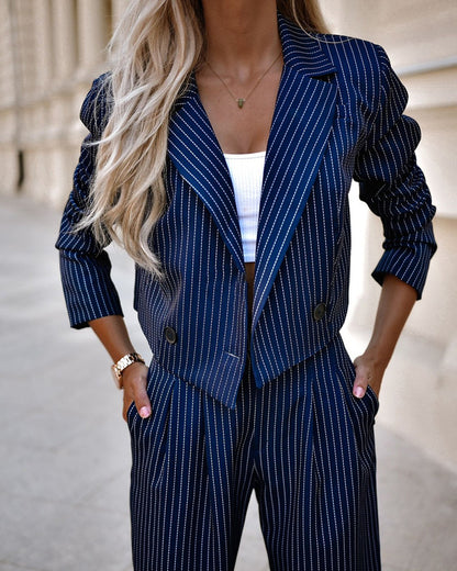 DAH Long Sleeve Striped Suit Set