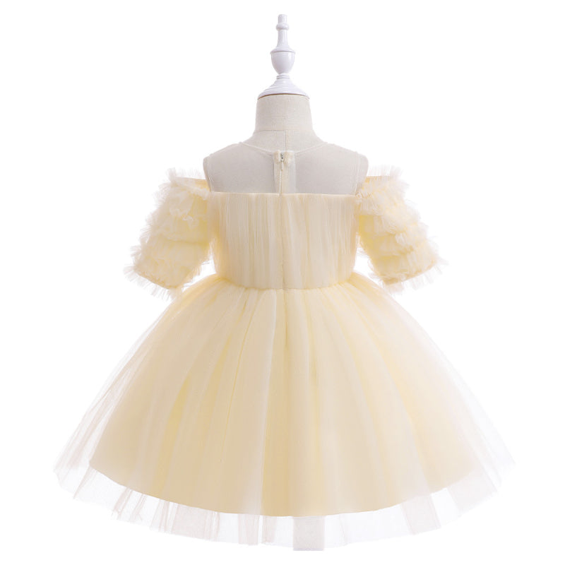 Elegant Baby Girls Christening Puffy Princess Dresses Toddler Flower Girl Dresses