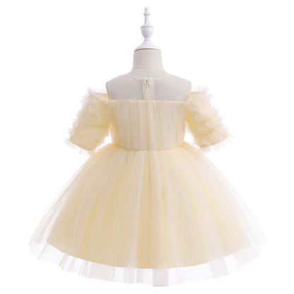 Elegant Baby Girls Christening Puffy Princess Dresses Toddler Flower Girl Dresses