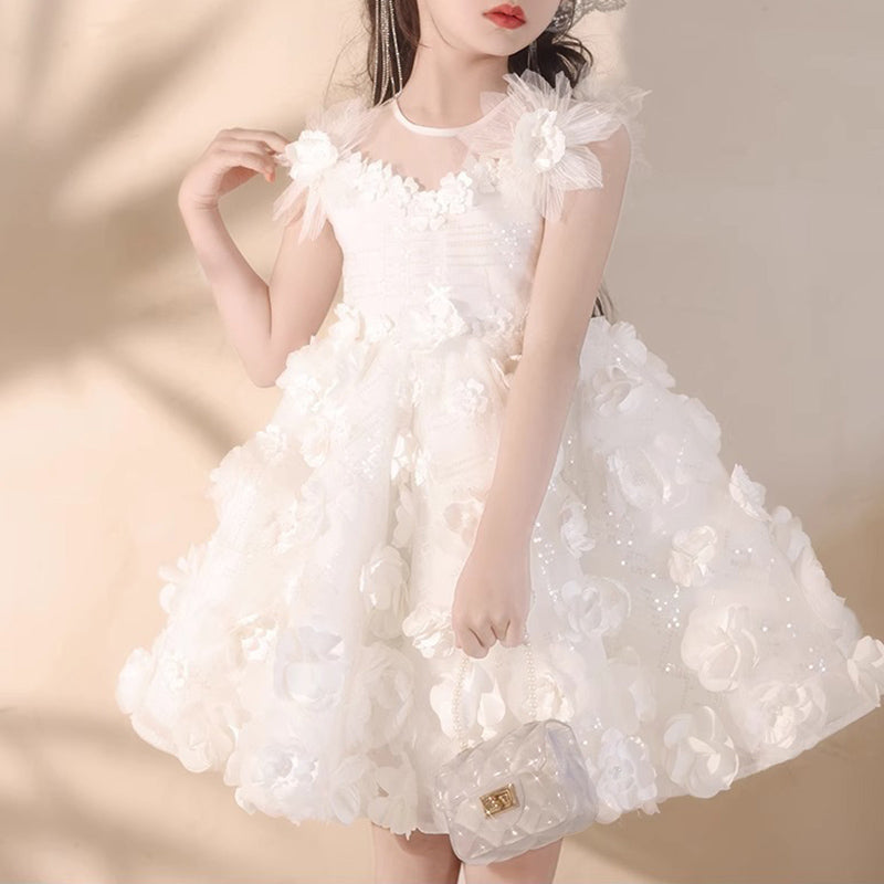 Elegant Baby White First Communion Dress Girls Baptism Dresses