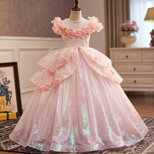 Pink Girl Christening Dresses Flower Girl Dresses