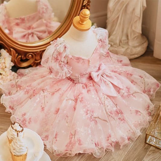 Elegant Baby Pink Party Dresses Toddler Princess Dresses For Girls