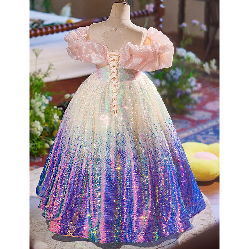 Girls Sequin Princess Dress Birthday Dress