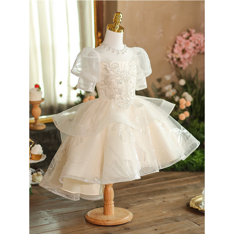 Short Front and Long Back Puffy Princess Dress Birthday Dress