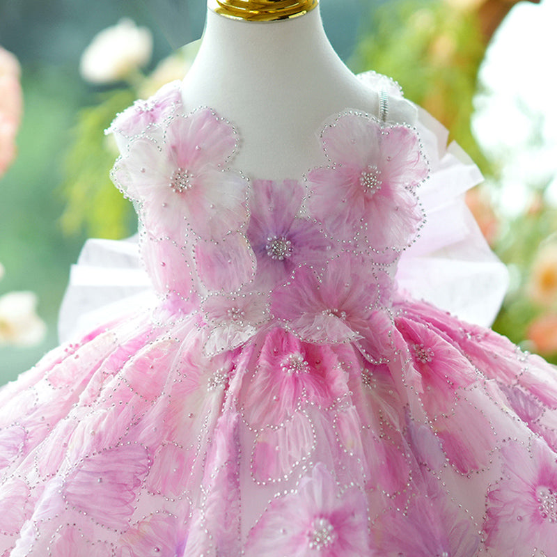 Luxurious Baby Girl Sequin Dress Toddler Birthday Pageant Princess Dress