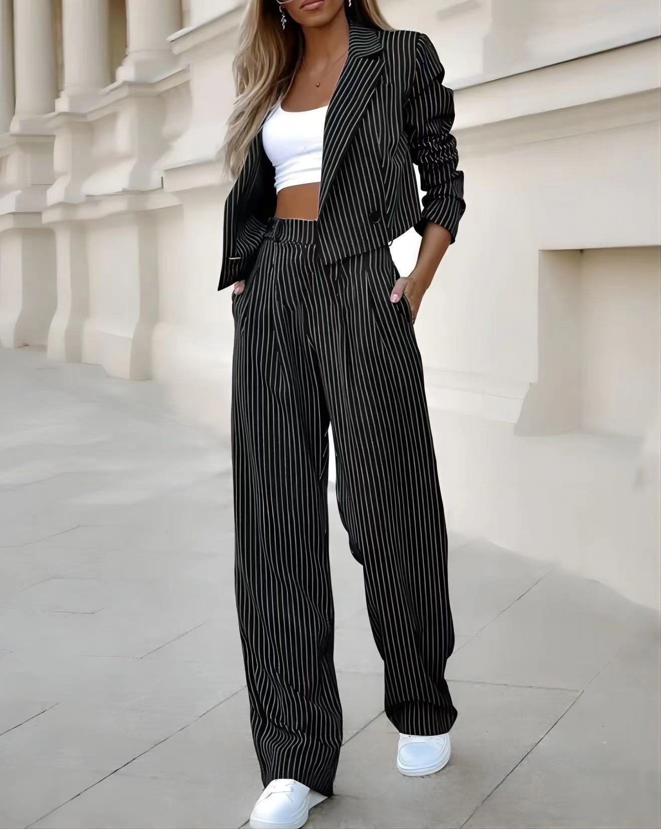 DAH Long Sleeve Striped Suit Set