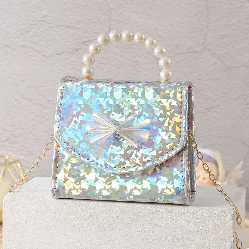 Small Summer Shining Sequined Bow Pearl Bag