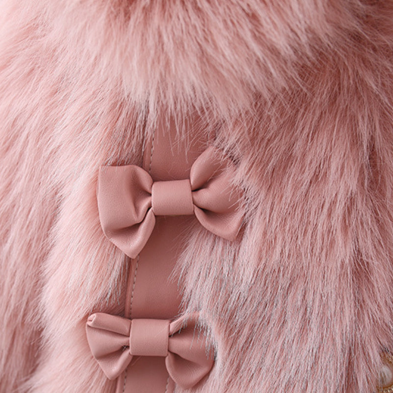 Four Bows Fur Sweater Lapel Fur Coat