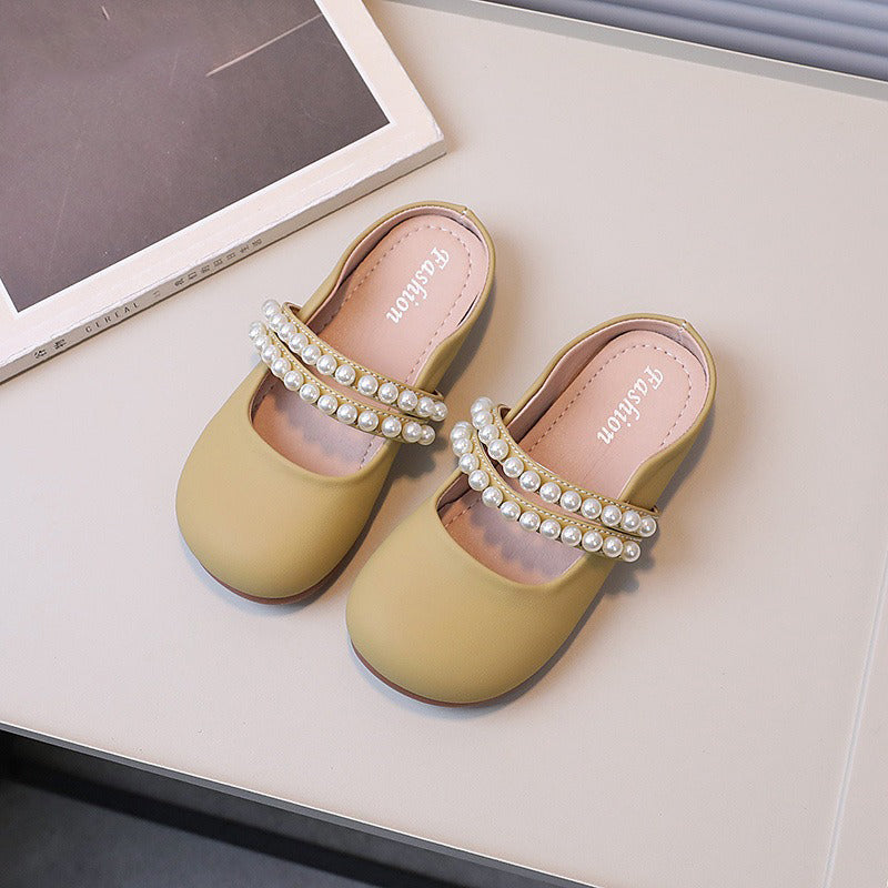 Pearl Flat Slippers Princess Shoes